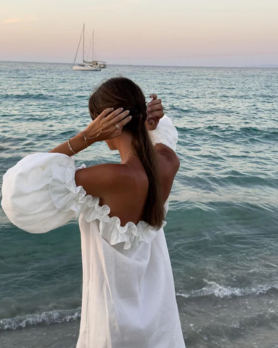 Laura - Linen Dreams Off-Shoulder Dress