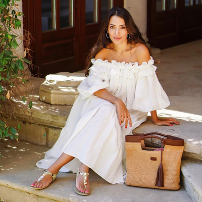 Laura - Linen Dreams Off-Shoulder Dress