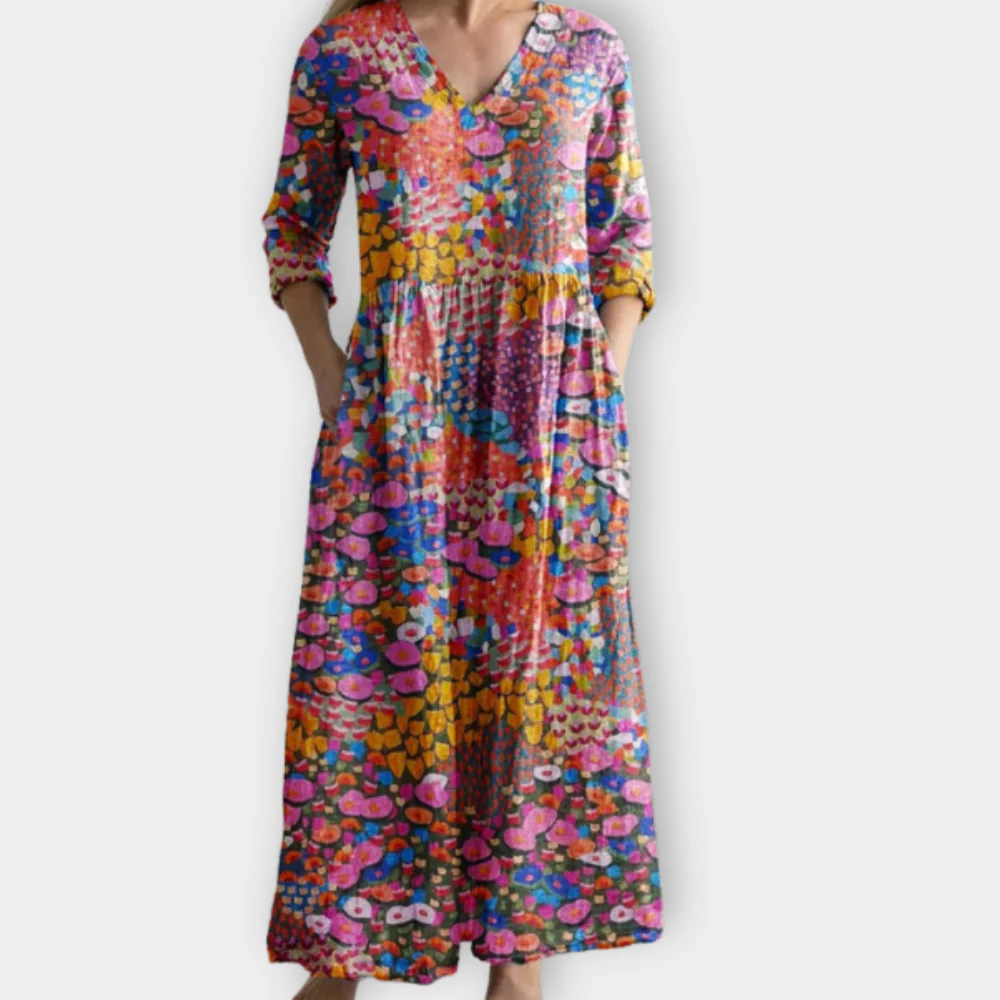 Kisha - Flattering Flowing Boho Maxi Dress