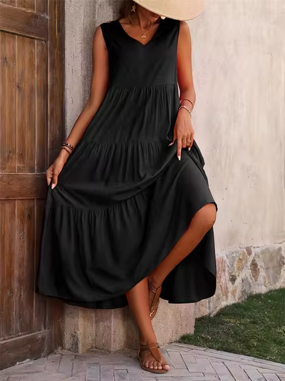 Kimberly - Casual Loose-Fit Dress with Ruffle Hem