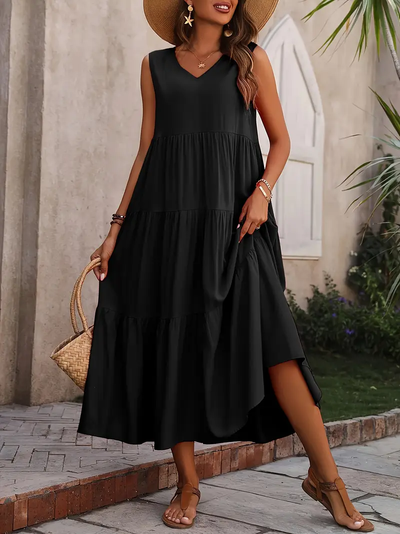 Kimberly - Casual Loose-Fit Dress with Ruffle Hem