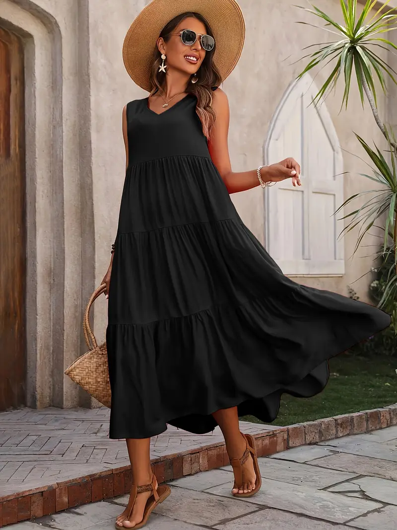 Kimberly - Casual Loose-Fit Dress with Ruffle Hem