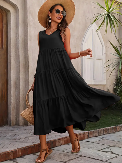 Kimberly - Casual Loose-Fit Dress with Ruffle Hem