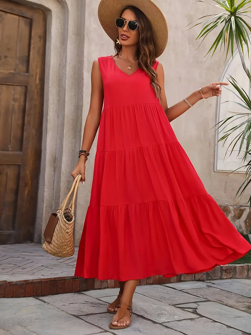 Kimberly - Casual Loose-Fit Dress with Ruffle Hem