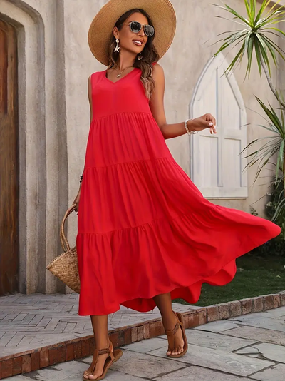 Kimberly - Casual Loose-Fit Dress with Ruffle Hem