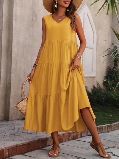 Kimberly - Casual Loose-Fit Dress with Ruffle Hem