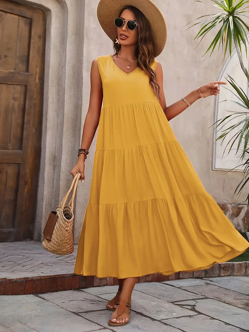 Kimberly - Casual Loose-Fit Dress with Ruffle Hem