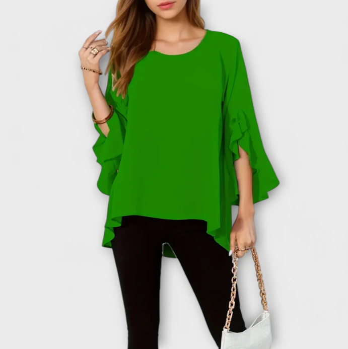 Aria – The Perfect Spring Blouse with a Round Neckline