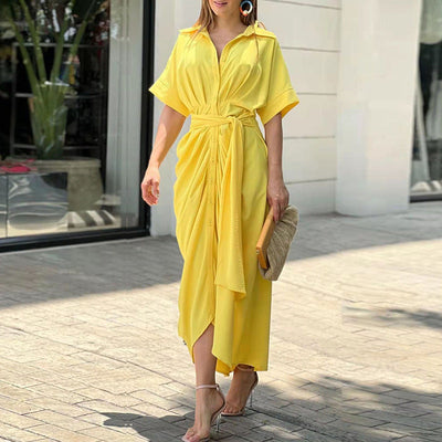 Alexis - High-Waist Flounce Collar Dress