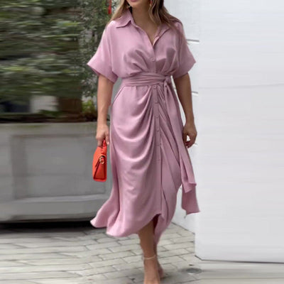 Alexis - High-Waist Flounce Collar Dress