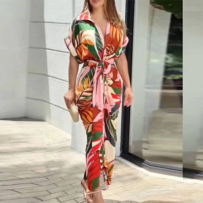 Alexis - High-Waist Flounce Collar Dress