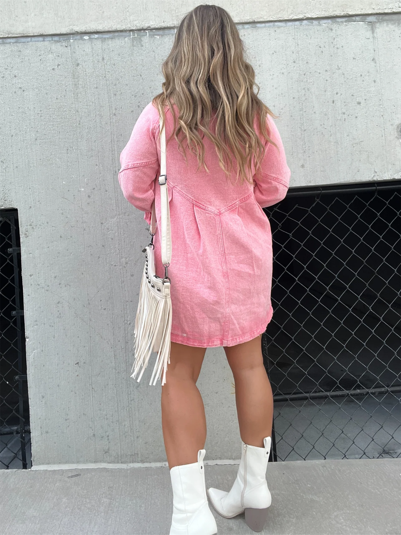 Colette - Chic Turn-Down Collar Denim Midi Dress