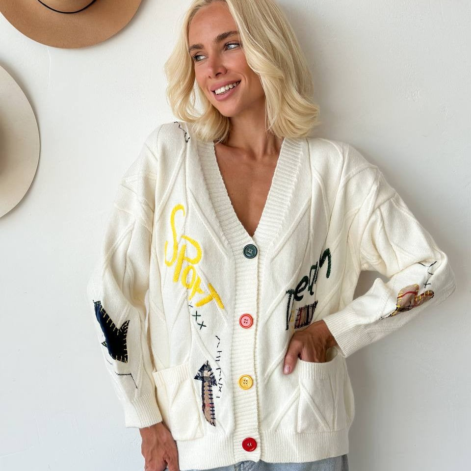 Genesis - Embroidered Knitted Cardigan
