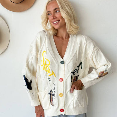Genesis - Embroidered Knitted Cardigan