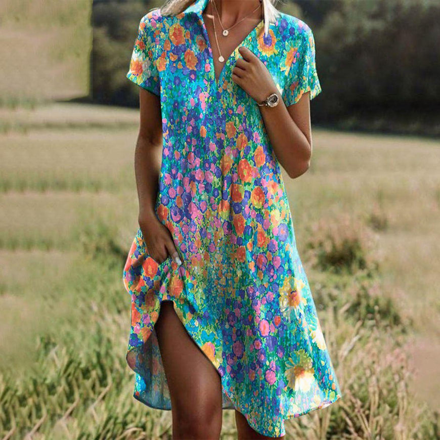 Taylor™ - VINTAGE BOHO DRESS WITH V-NECKLINE