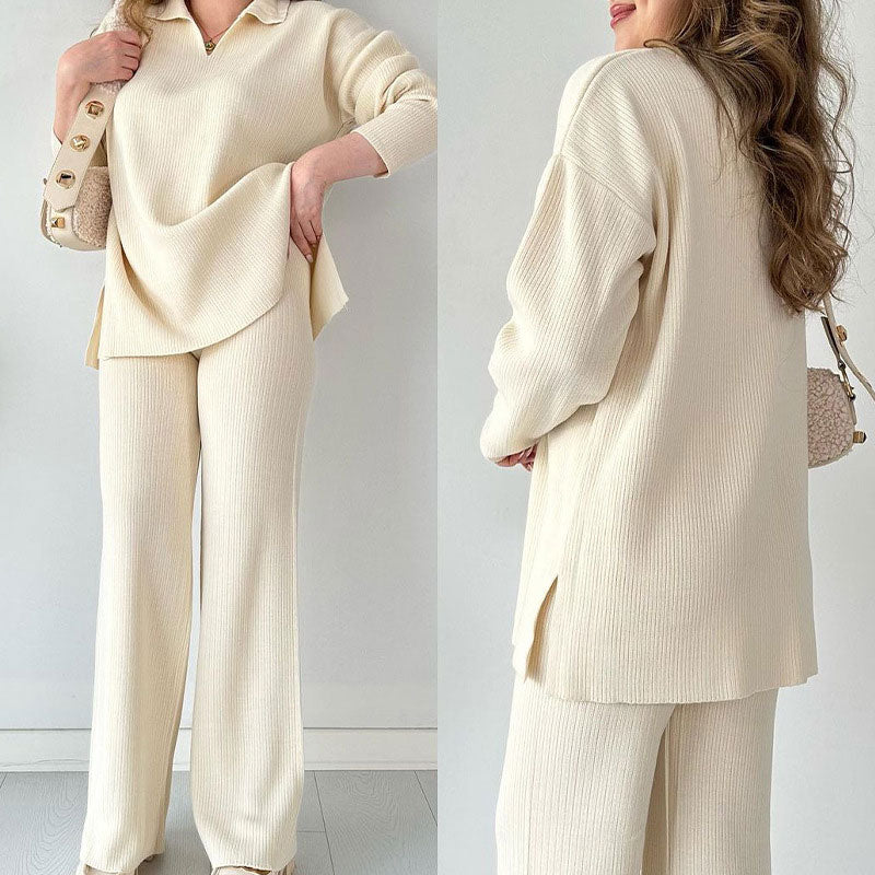 Paisley - Comfortable V-neck Knitted Co-Ord Set