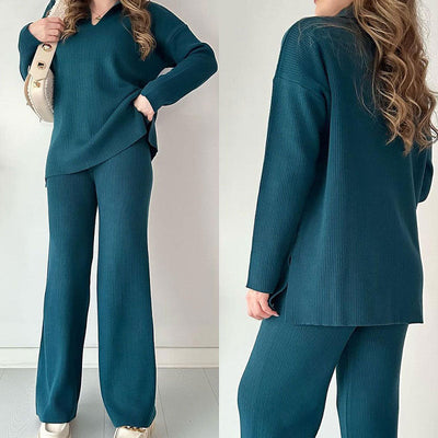 Paisley - Comfortable V-neck Knitted Co-Ord Set