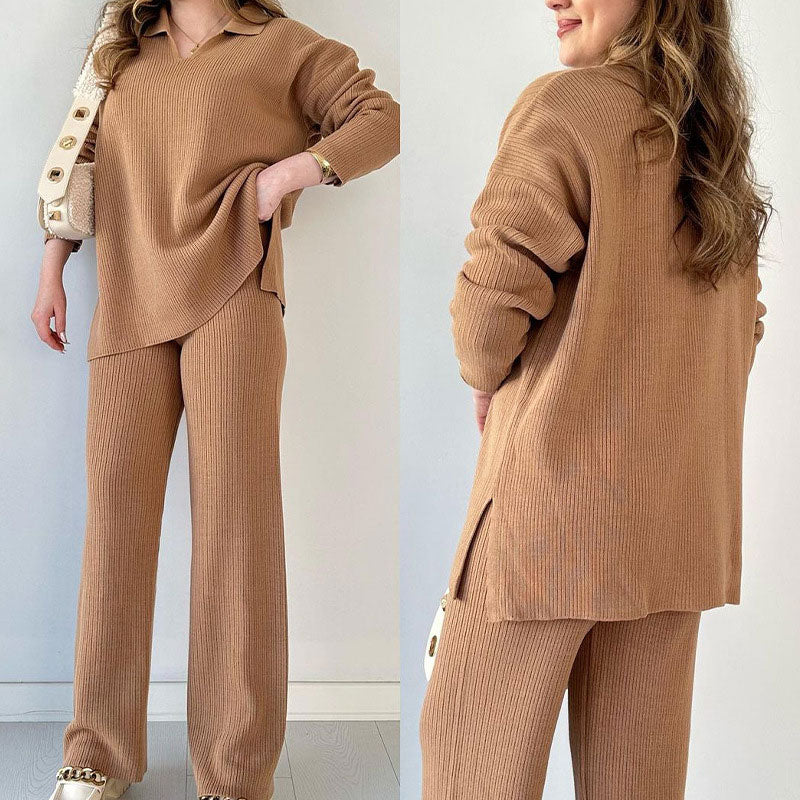 Paisley - Comfortable V-neck Knitted Co-Ord Set