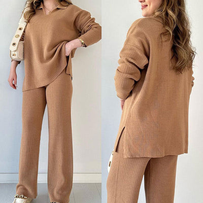 Paisley - Comfortable V-neck Knitted Co-Ord Set