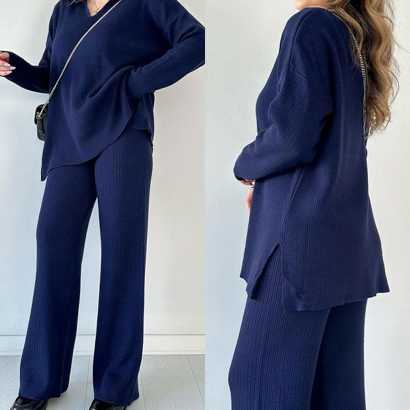 Paisley - Comfortable V-neck Knitted Co-Ord Set