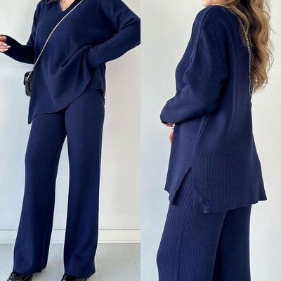 Paisley - Comfortable V-neck Knitted Co-Ord Set