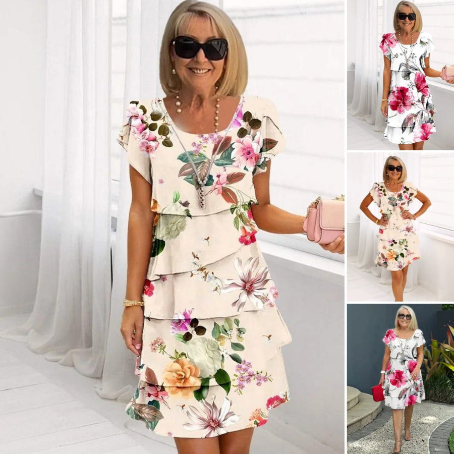 Gemma - Graceful Floral Elegance Dress
