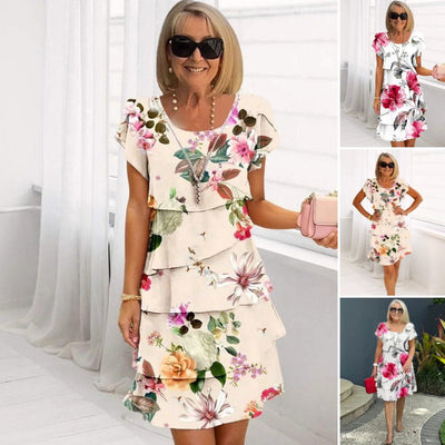 Gemma - Graceful Floral Elegance Dress