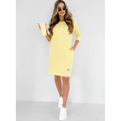 Lieka™ - DRESS WITH ROUND NECKLINE AND 3/4 SLEEVES, POCKETS