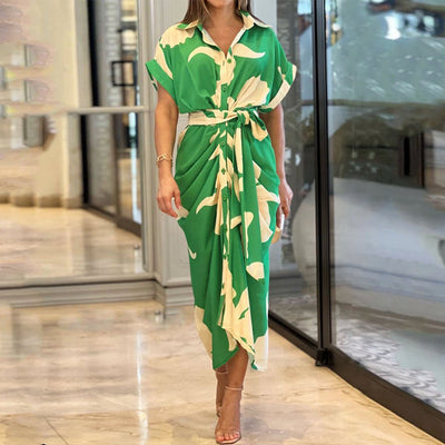 Alexis - High-Waist Flounce Collar Dress